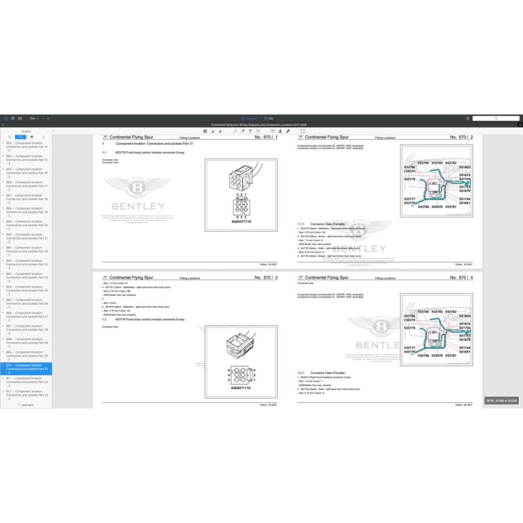 BENTLEY CONTINENTAL FLYING SPUR W12 2005-2013 Full Manual Set – ELECTRICAL WIRING DIAGRAMS
