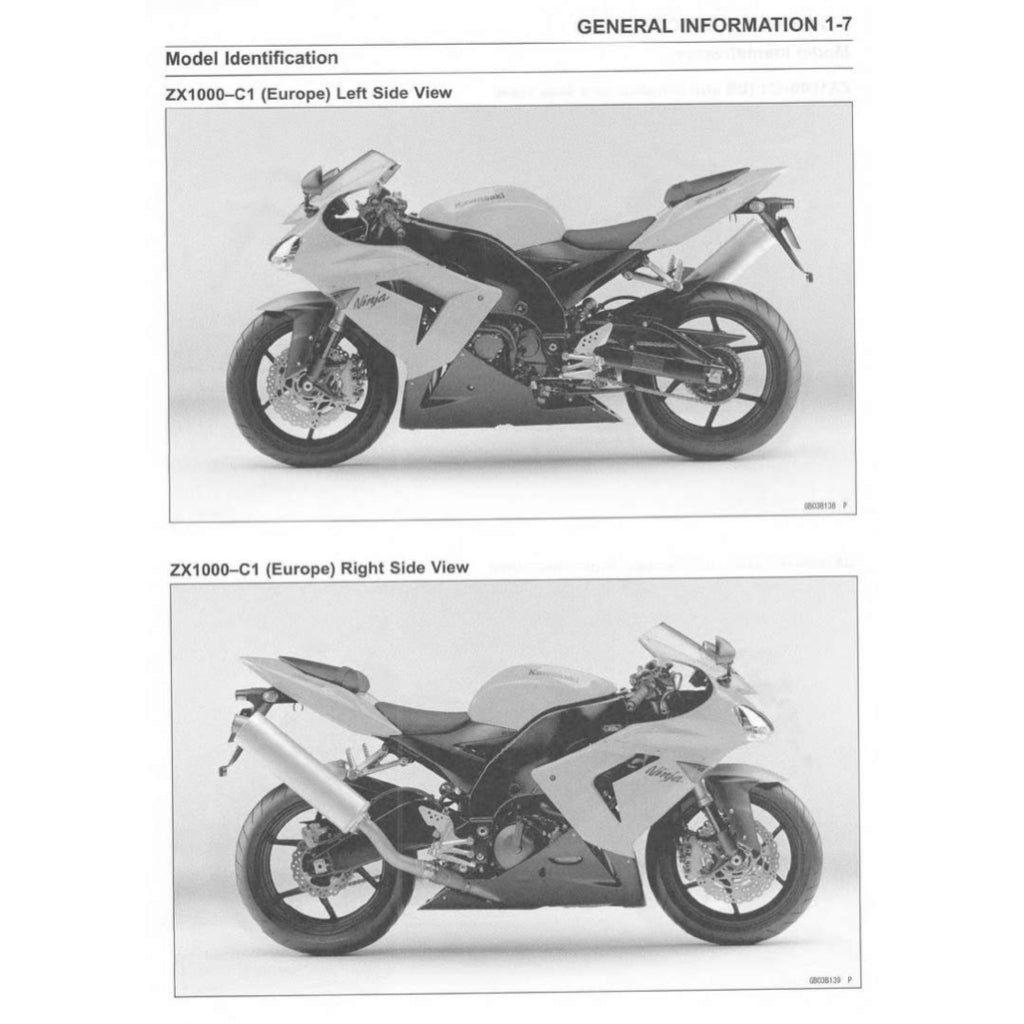 KAWASAKI ZX10R NINJA 2004-2024 Full Manual Set – Repair & Maintenance Manual and Spare Parts Catalog and User Handbook