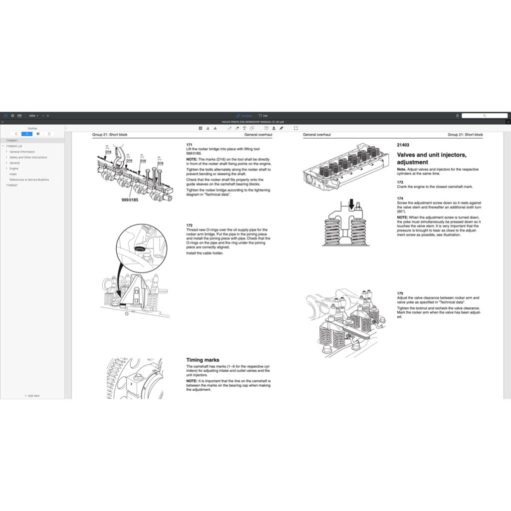 VOLVO PENTA DIESEL ENGINE D SERIES D3 D4 D6 D9 D12 D13 D16 Full Manual Set – SERVICE REPAIR WORKSHOP MANUAL