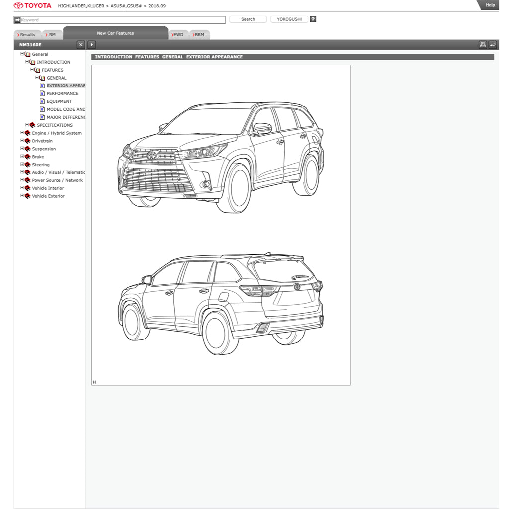 TOYOTA HIGHLANDER /KLUGER ASU50/GSU50 2013-2019 Full Manual Set – ONLINE Repair & Maintenance Manual