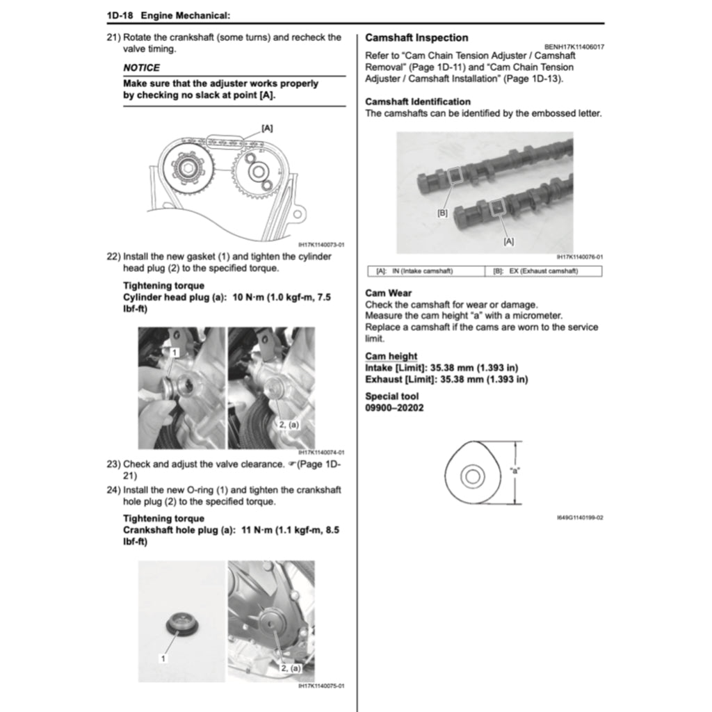 SUZUKI GSXR1000 L7 A/R 2017-2022 Full Manual Set – Repair & Maintenance Manual and Spare Parts Catalog and User Handbook