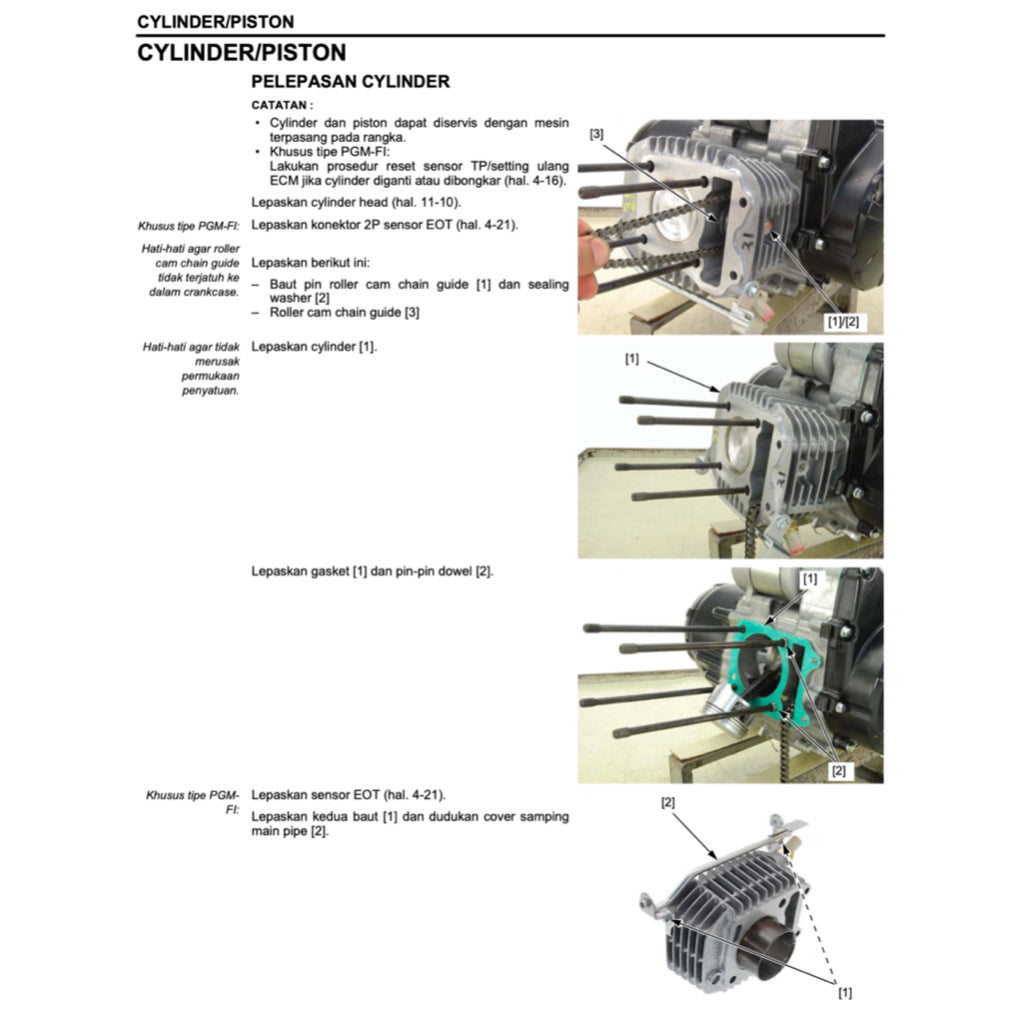 HONDA SUPRA 125 X HELM PGM-FI 2012+ Full Manual Set – Repair & Maintenance Manual and Spare Parts Catalog and User Handbook - BAHASA INDONESIA