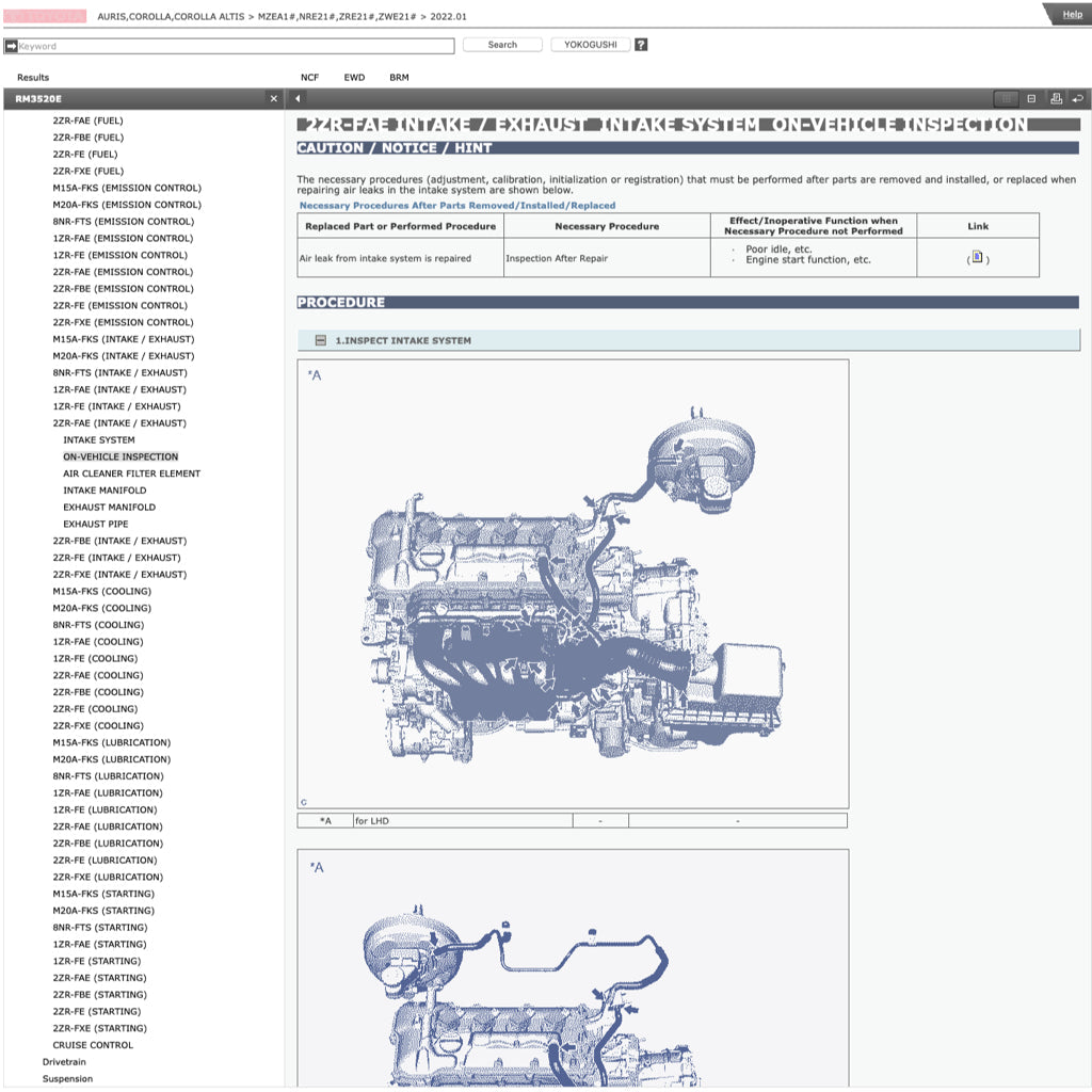TOYOTA COROLLA ALTIS E210 2018+ Full Manual Set – Repair & Maintenance Manual