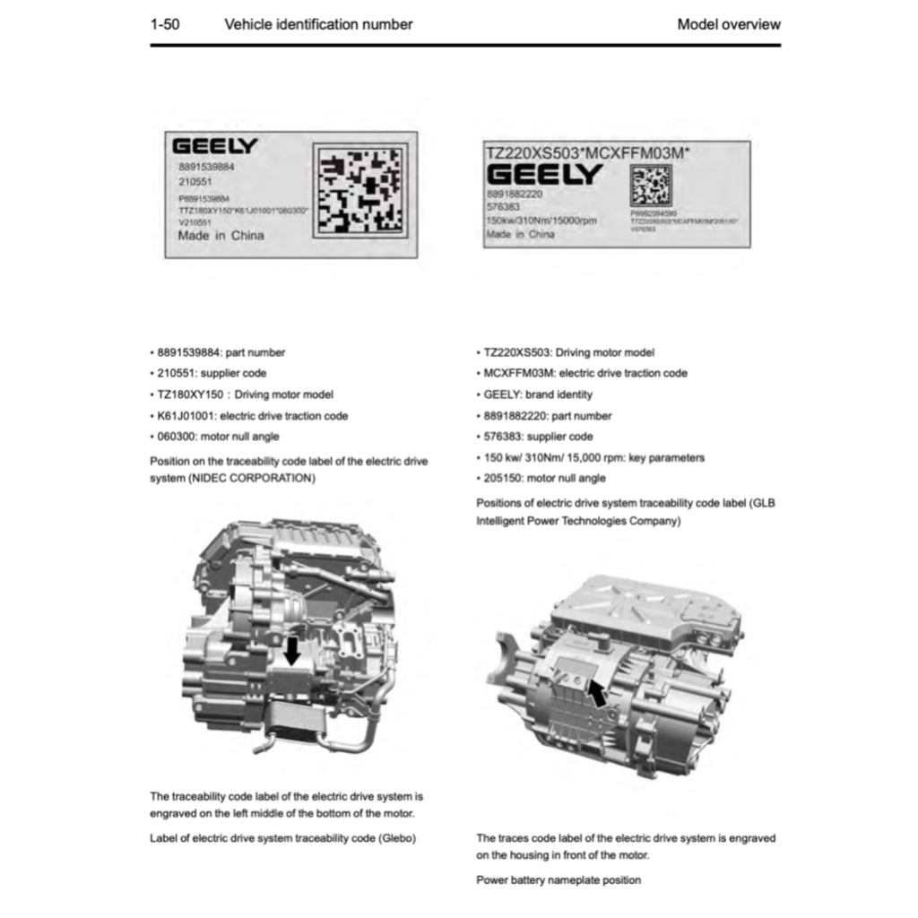 GEELY GEOMETRY-C 2023+ Full Manual Set – Repair & Maintenance Manual