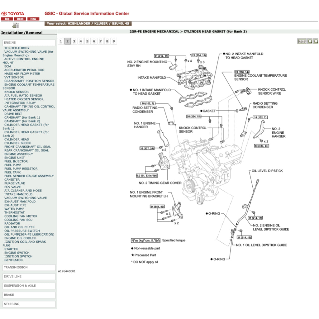 TOYOTA HIGHLANDER/KLUGER GSU40/45 2007-2013 Full Manual Set – ONLINE Repair & Maintenance Manual