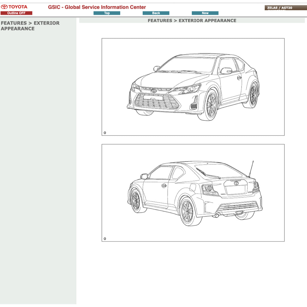 TOYOTA ZELAS AGT20 2010-2016 Full Manual Set – ONLINE Repair & Maintenance Manual