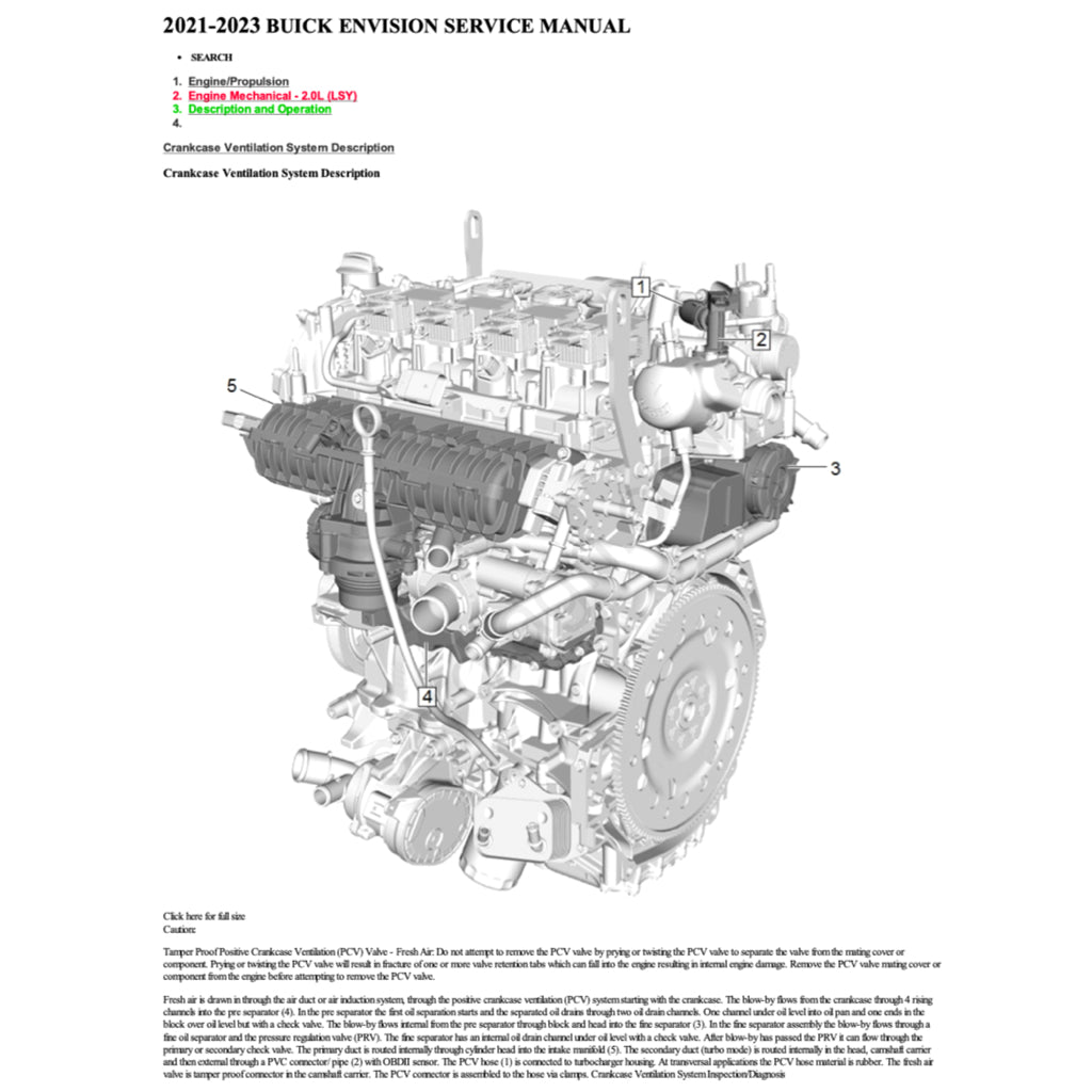 BUICK ENVISION 2021+ Full Manual Set – Repair & Maintenance Manual