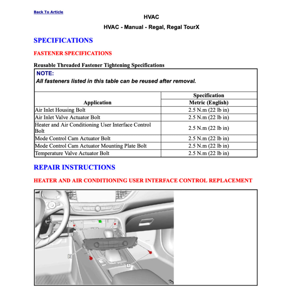BUICK REGAL 2018-2020 Full Manual Set – Repair & Maintenance Manual