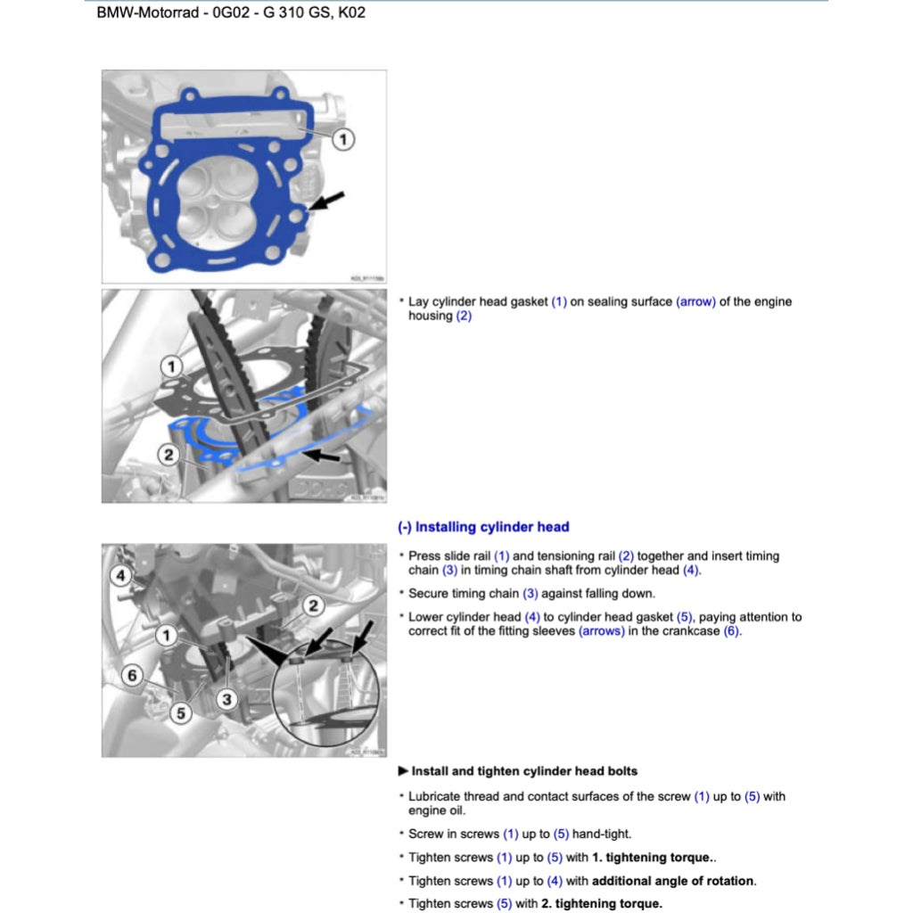 BMW G310 GS K02 2016-2020 Full Manual Set – Repair & Maintenance Manual and Spare Parts Catalog and RIDER'S MANUAL