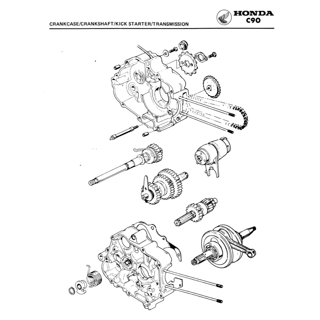 HONDA CUB90 C90 1967-2002 Full Manual Set – Repair & Maintenance Manual and Spare Parts Catalog and User Handbook