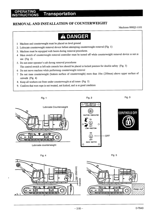 Linkbelt 8000Q Quantum Excavator Operators Manual Workshop Guide