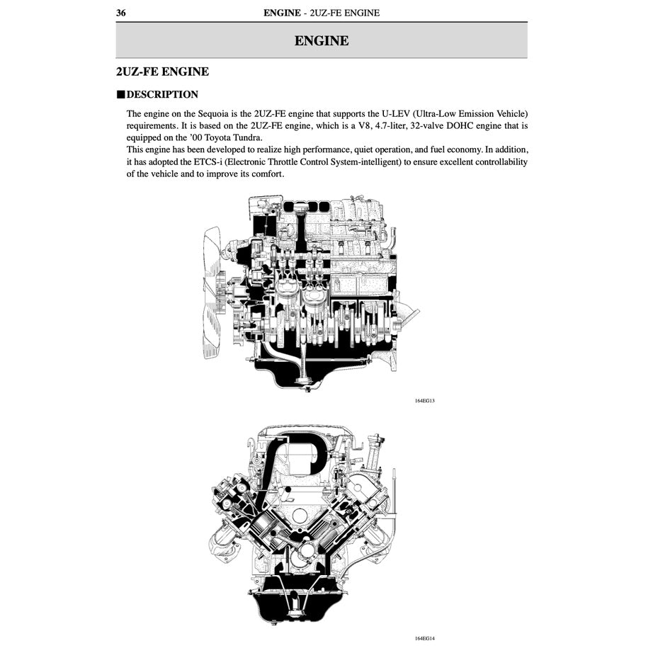 TOYOTA ENGINE 2UZ-FE 4.7L Full Manual Set – SERVICE REPAIR WORKSHOP MANUAL
