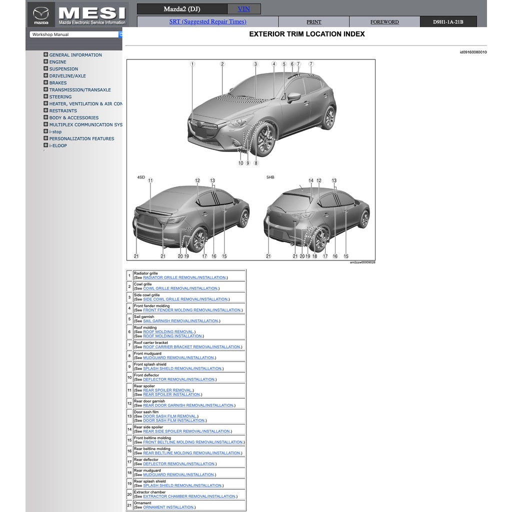 MAZDA 2 DJ 2015-2022 Full Manual Set – Repair & Maintenance Manual