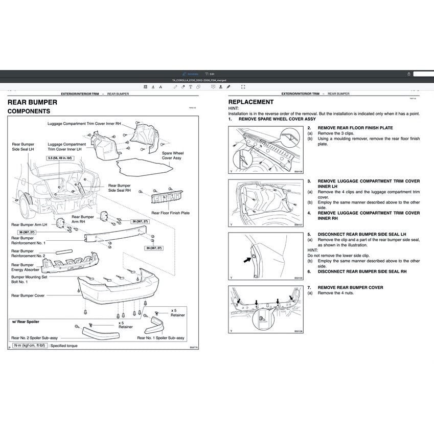TOYOTA COROLLA ALTIS E120/130 2002-2008 Full Manual Set – Repair & Maintenance Manual