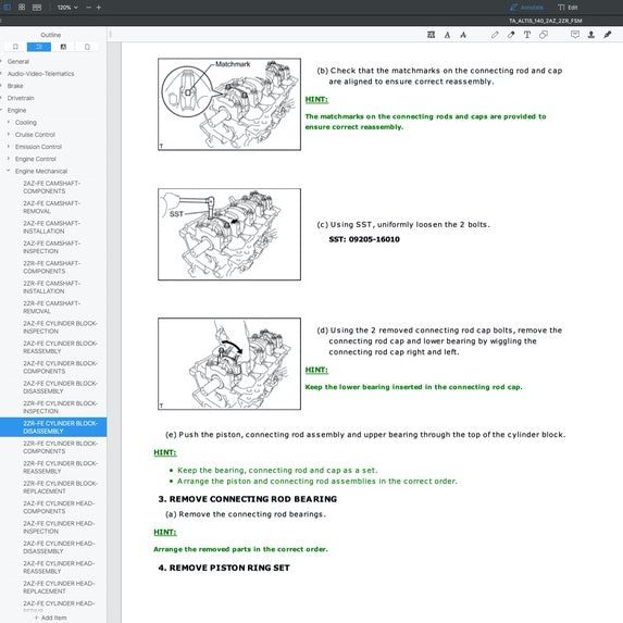 TOYOTA COROLLA ALTIS E140/150 2007-2012 Full Manual Set – Repair & Maintenance Manual