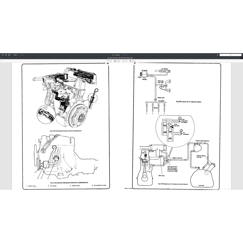 DATSUN BLUEBIRD/PICKUP 510/521 1967-1973 Full Manual Set – Repair & Maintenance Manual