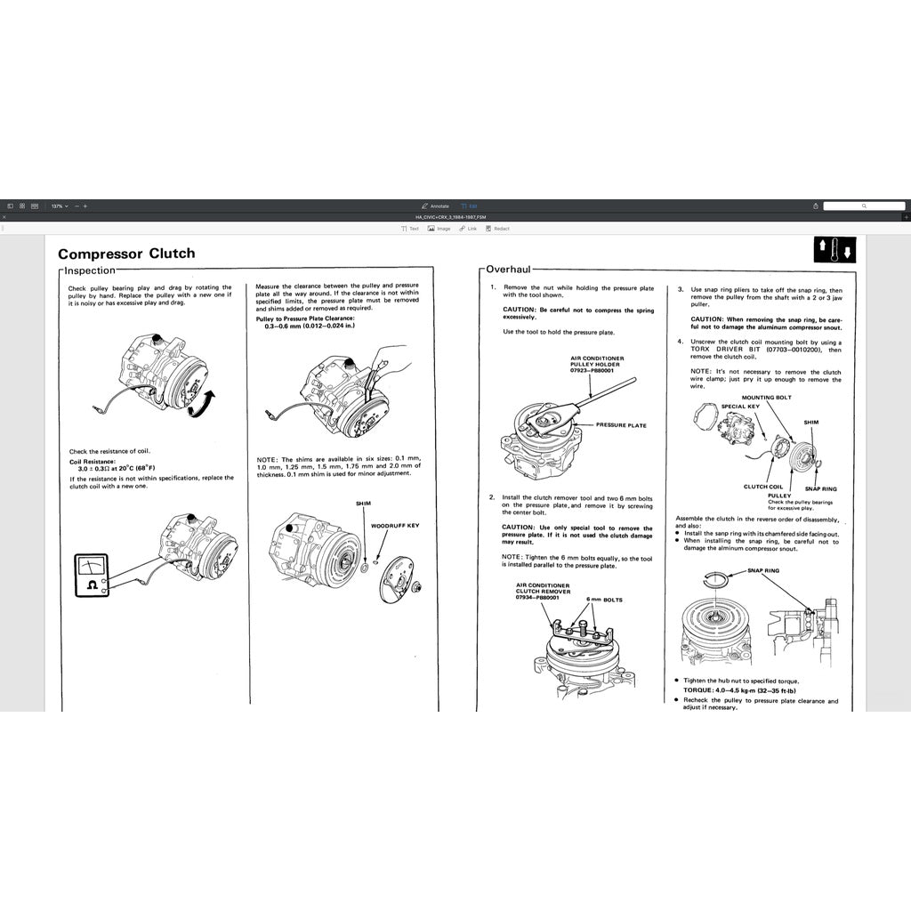 HONDA CIVIC 3 1984-1987 Full Manual Set – Repair & Maintenance Manual