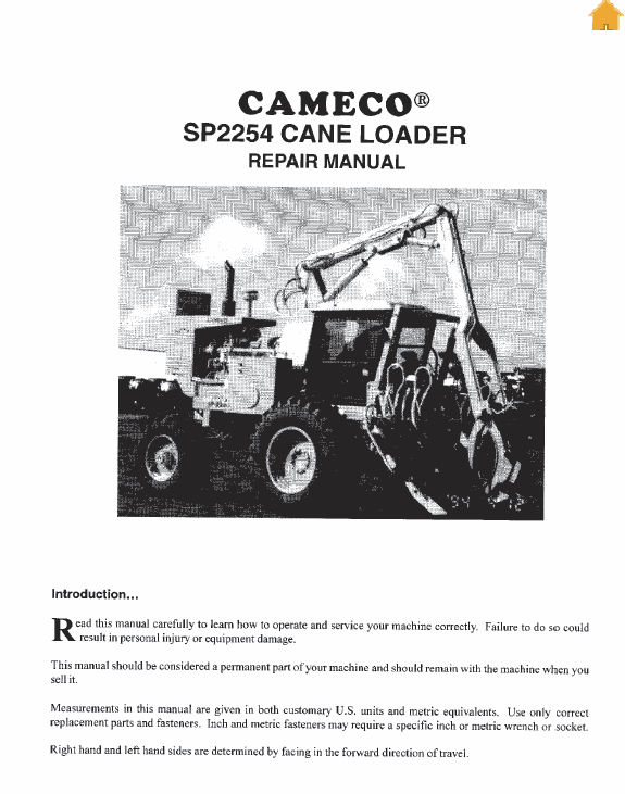 Cameco 2254 Loader Repair Service Manual Workshop Guide