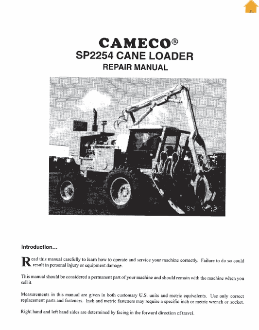 Cameco 2254 Loader Repair Service Manual Workshop Guide