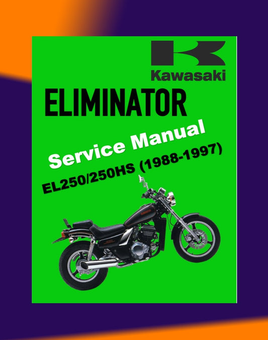 KAWASAKI ELIMINATOR EL250-E/250HS 1988-1997 Full Manual Set – Repair & Maintenance Manual and User Handbook