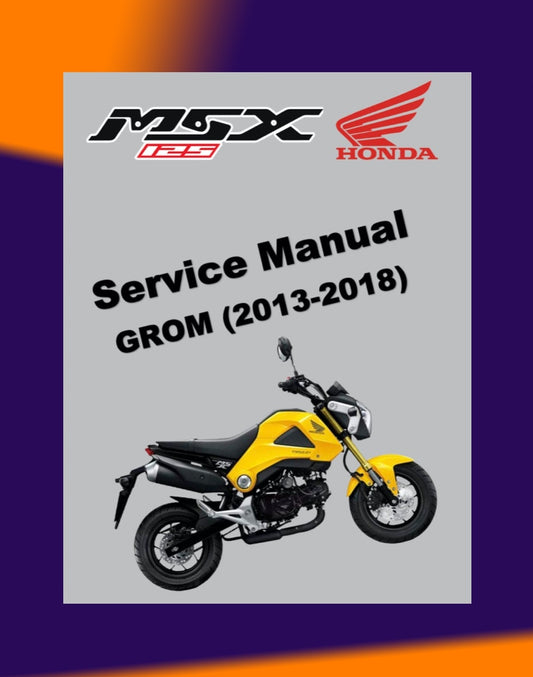 HONDA MSX125 GROM 2013-2018 Full Manual Set – Repair & Maintenance Manual and Spare Parts Catalog and User Handbook