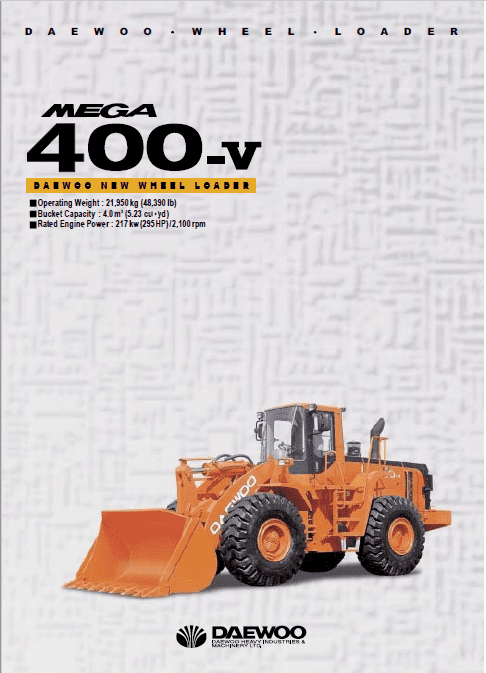 Daewoo Mega M400-V Wheel Loader Service Manual Workshop Guide