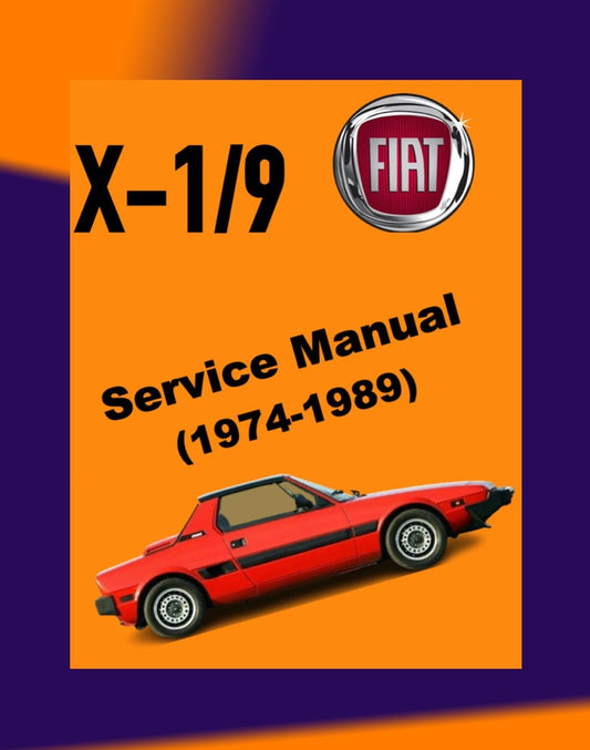 FIAT X-1/9 1974-1989 Full Manual Set – Repair & Maintenance Manual and Spare Parts Catalog