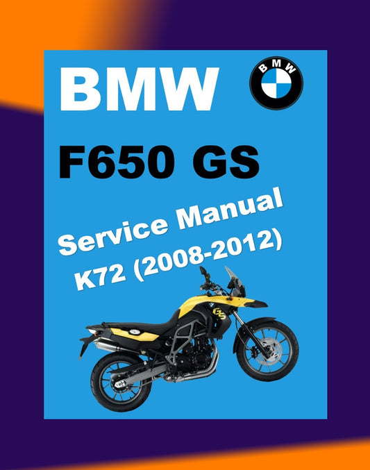 BMW F650 GS K72 2008-2012 Full Manual Set – Repair & Maintenance Manual and RIDER'S MANUAL