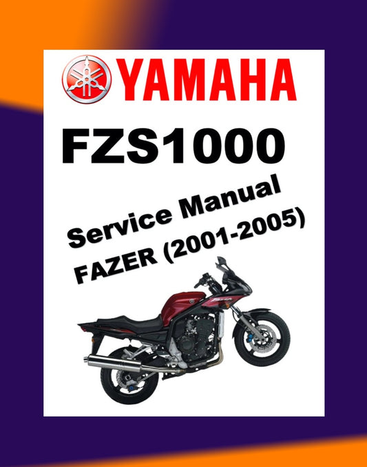 YAMAHA FZS1000 FZS 1000 FAZER 1000 2001-2005 Full Manual Set – Repair & Maintenance Manual and Spare Parts Catalog and User Handbook