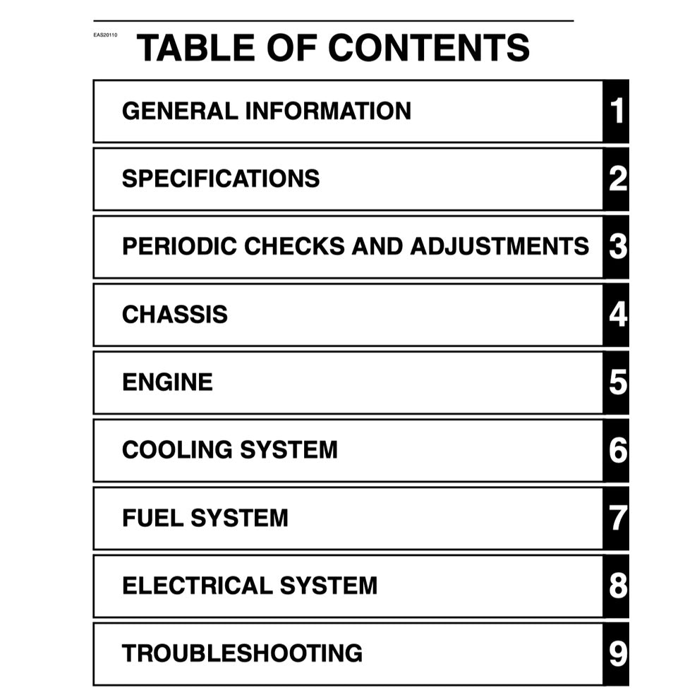 Yamaha YZF-R1 2012-2014 Full Manual Set – Repair & Maintenance Manual and Spare Parts Catalog and User Handbook