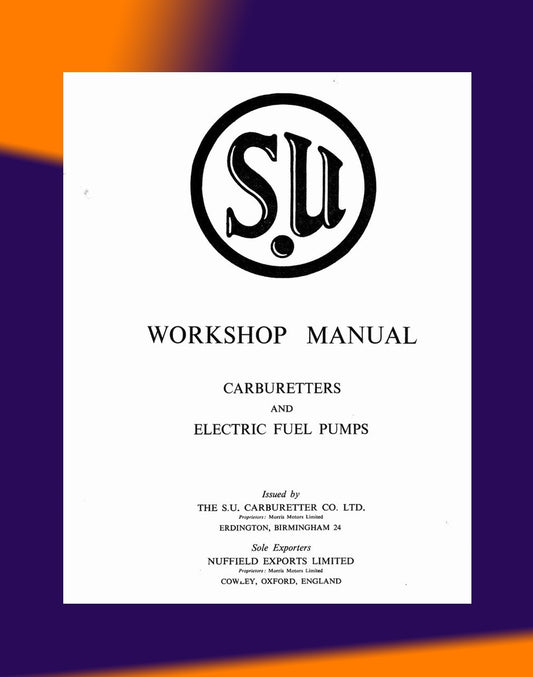 [CLASSIC] TWIN "SU" CARBURETTOR TUNING MANUALS / MINI / AUSTIN / MORRIS / MG / TRIUMPH / JAGUAR / VOLVO