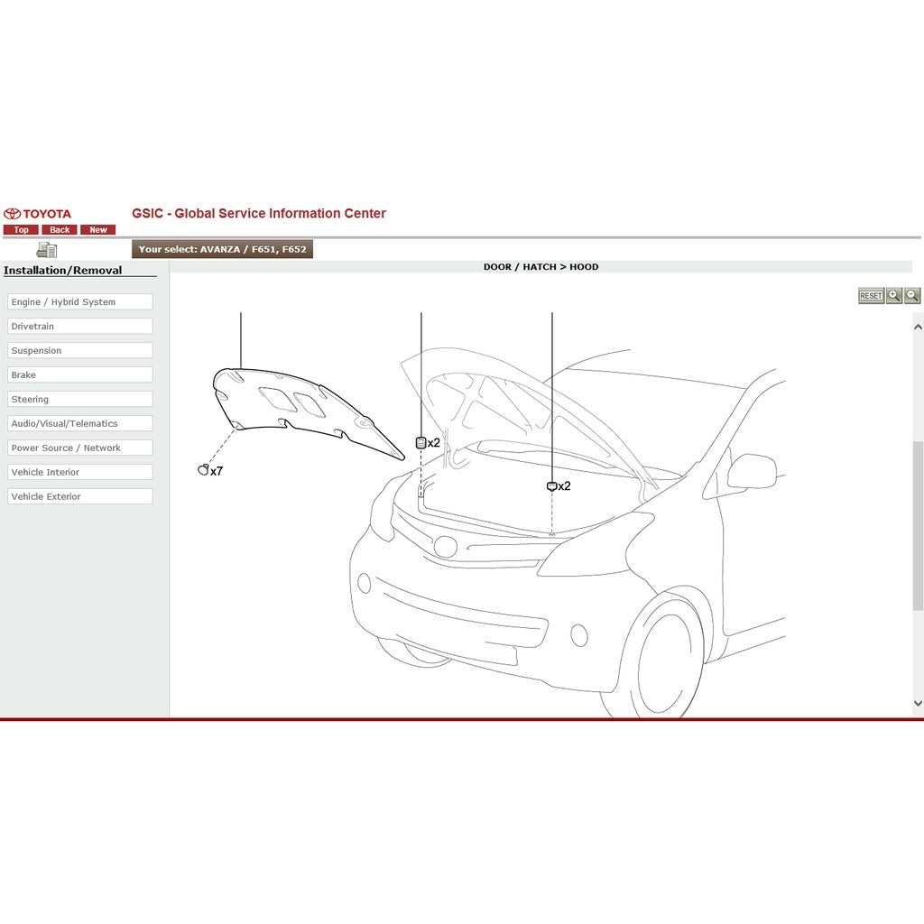 TOYOTA AVANZA F650/F651/F654 2011-2018 Full Manual Set – Repair & Maintenance Manual