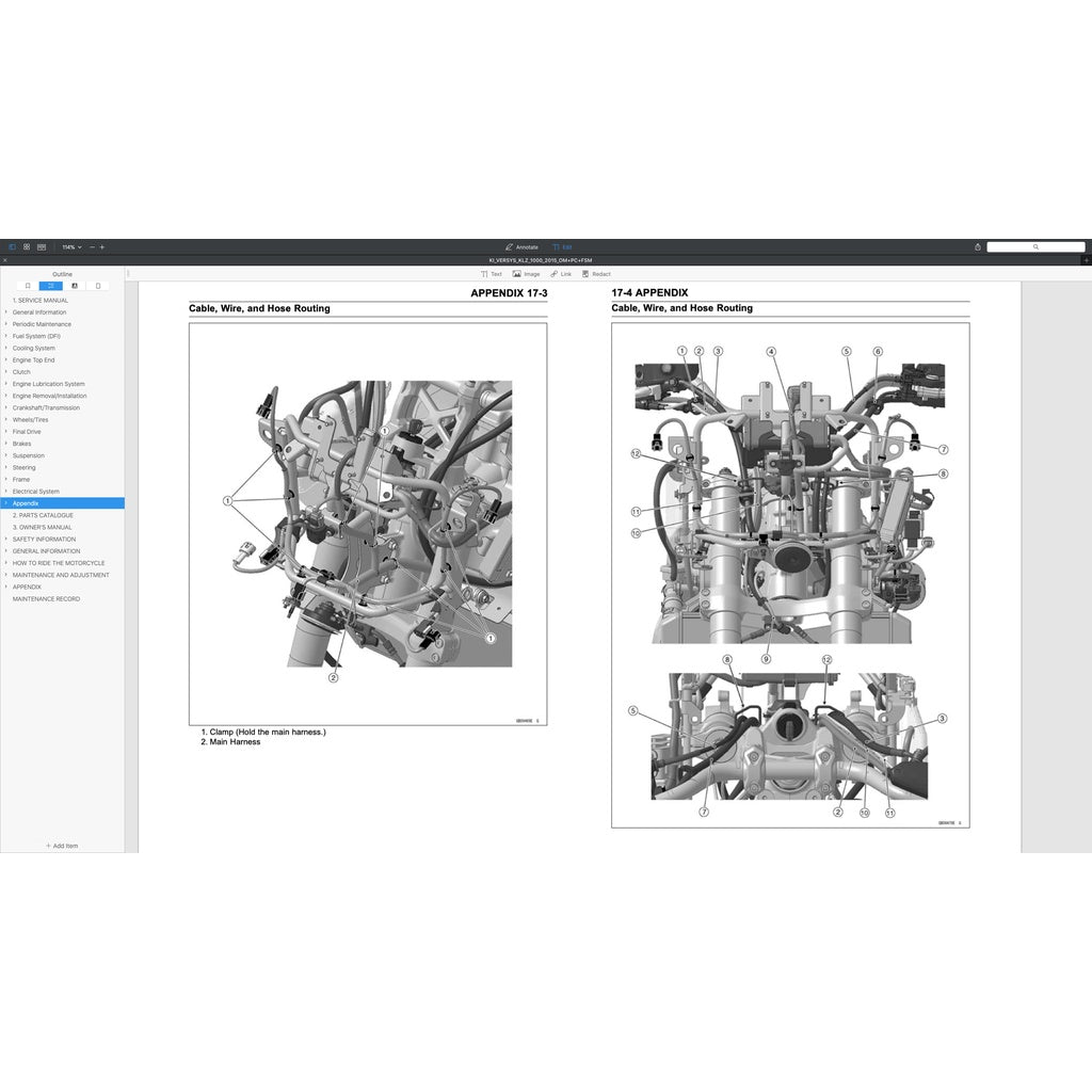 KAWASAKI VERSYS KLZ 1000 2015-2018 Full Manual Set – Repair & Maintenance Manual and Spare Parts Catalog andUser Handbook