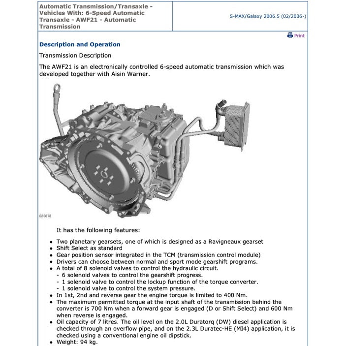 FORD S-MAX GALAXY 2006-2014 Full Manual Set – Repair & Maintenance Manual