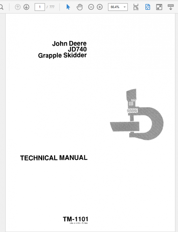 John Deere 740 Skidder Repair Technical Manual (TM1059 and TM1101) Workshop Guide