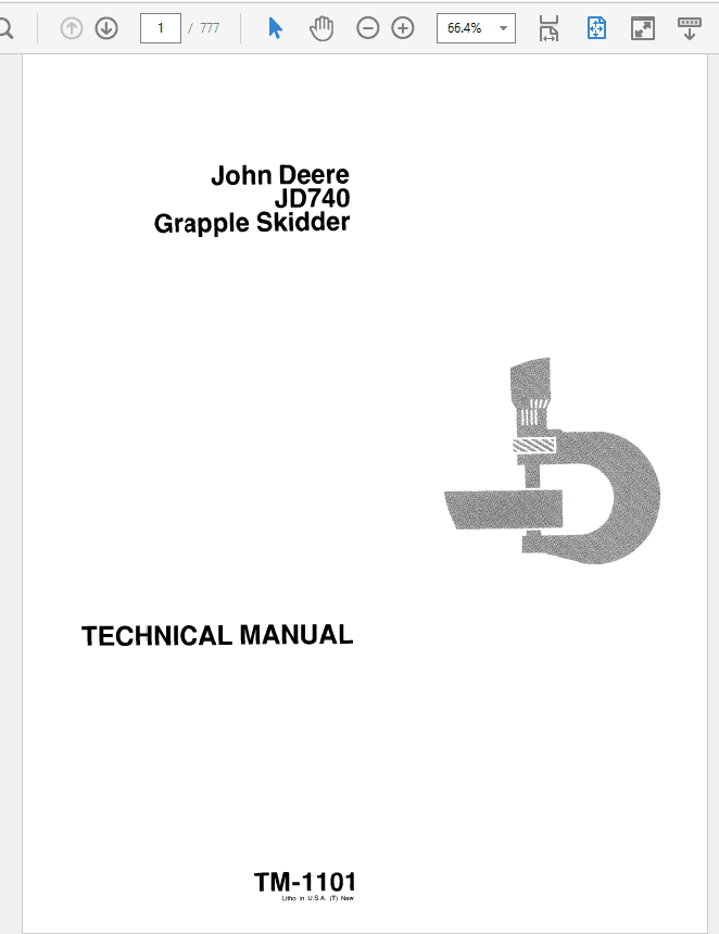 John Deere 740 Skidder Repair Technical Manual (TM1059 and TM1101) Workshop Guide