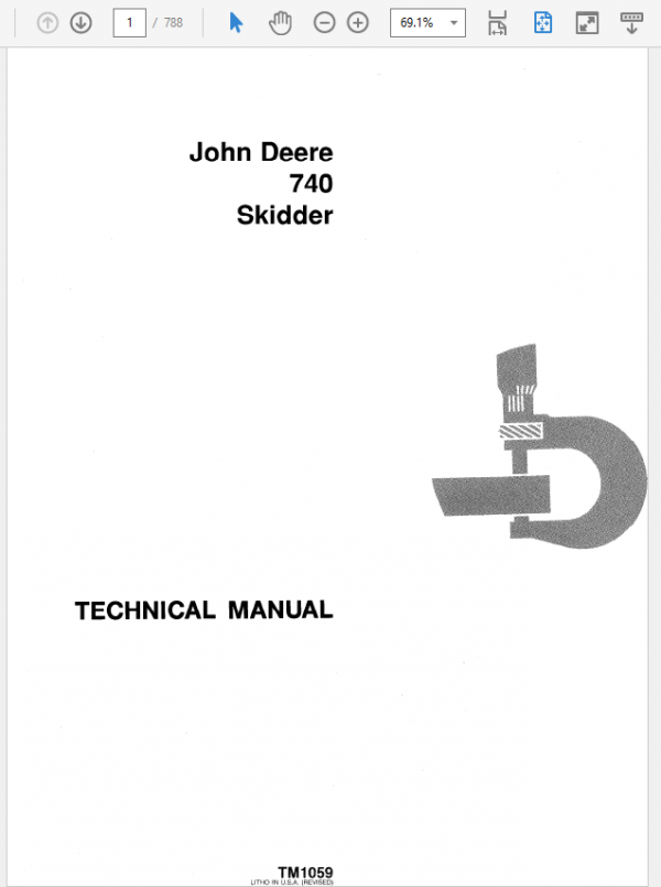 John Deere 740 Skidder Repair Technical Manual (TM1059 and TM1101) Workshop Guide