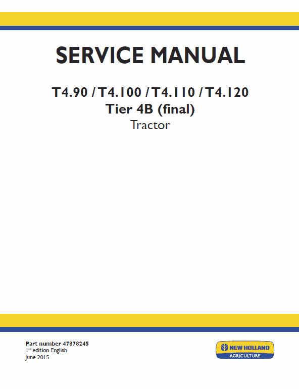 New Holland T4.90, T4.100, T4.110, T4.120 Tractor Service Manual Workshop Guide