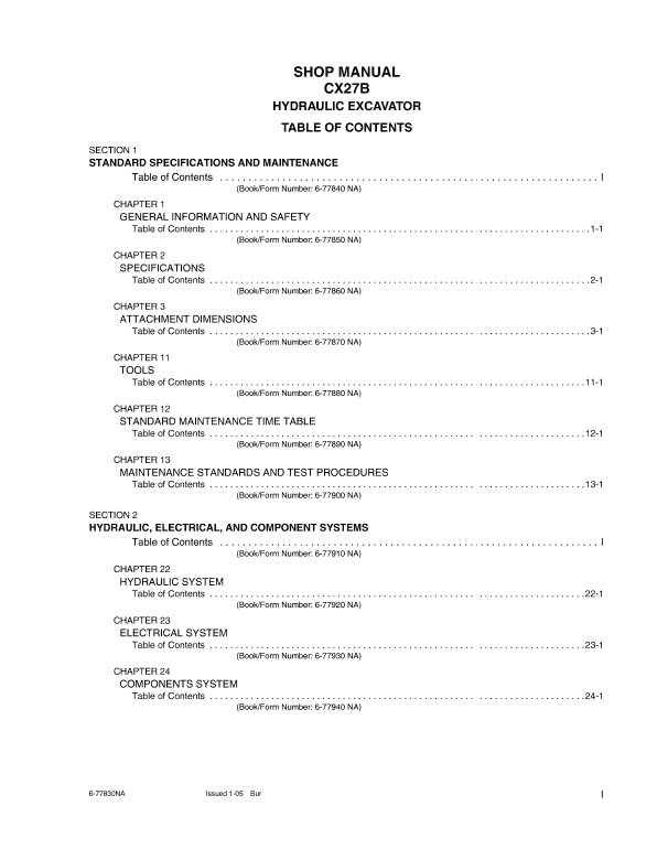 Case CX27B Excavator Service Manual Workshop Guide