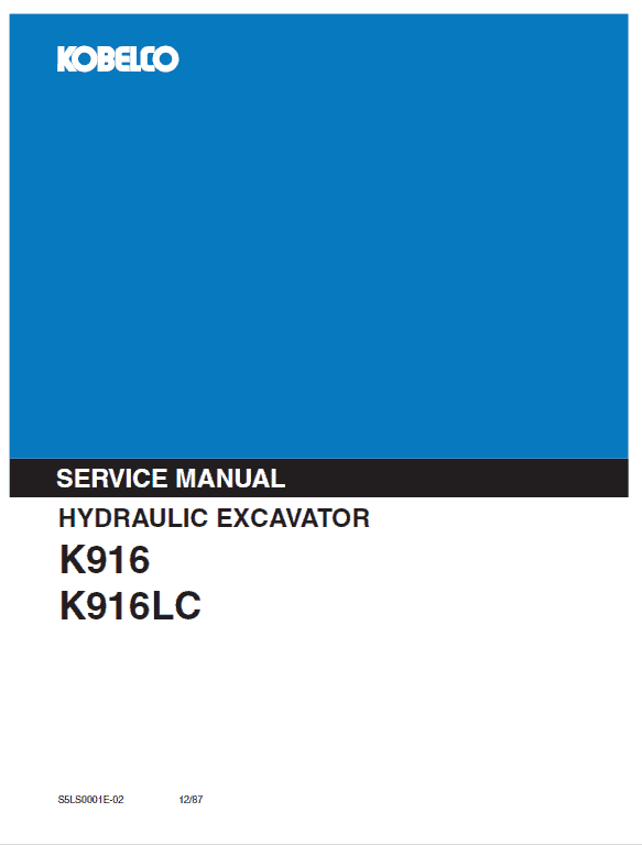Kobelco K916-II and K916LC-II Excavator Service Manual Workshop Guide