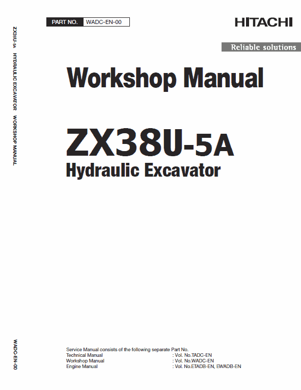 Hitachi ZX38U-5A  Excavator Service Repair Manual Workshop Guide