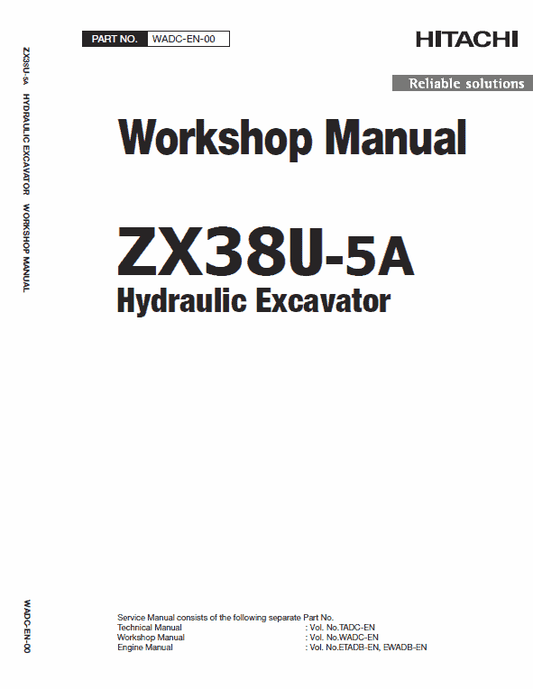 Hitachi ZX38U-5A  Excavator Service Repair Manual Workshop Guide