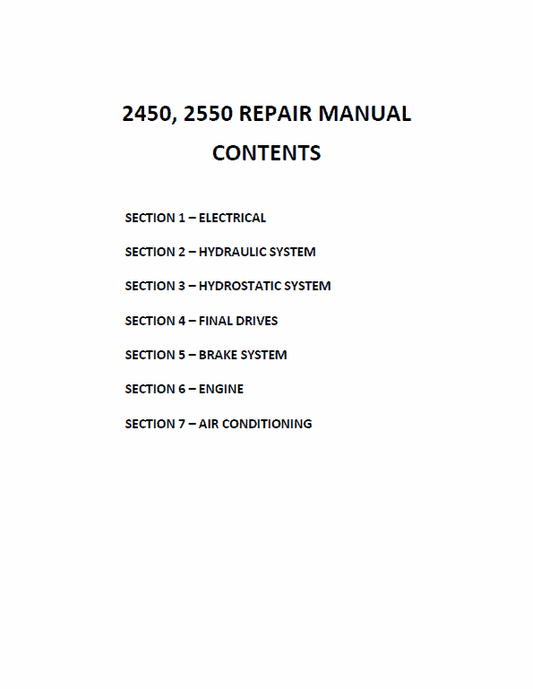 New Holland 2450, 2550 Tractor Service Manual Workshop Guide