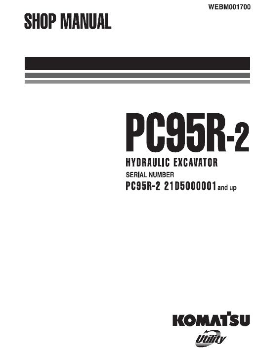 Komatsu PC95R-2 Excavator Service Manual Workshop Guide