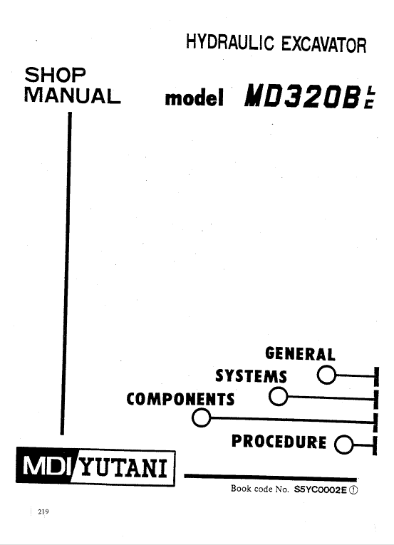 Kobelco MD320BLC Excavator Service Manual Workshop Guide