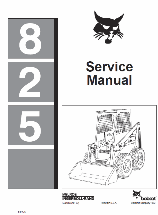 Bobcat 825 Skid-Steer Loader Service Manual Workshop Guide