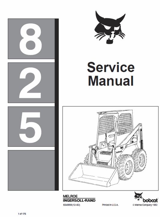 Bobcat 825 Skid-Steer Loader Service Manual Workshop Guide