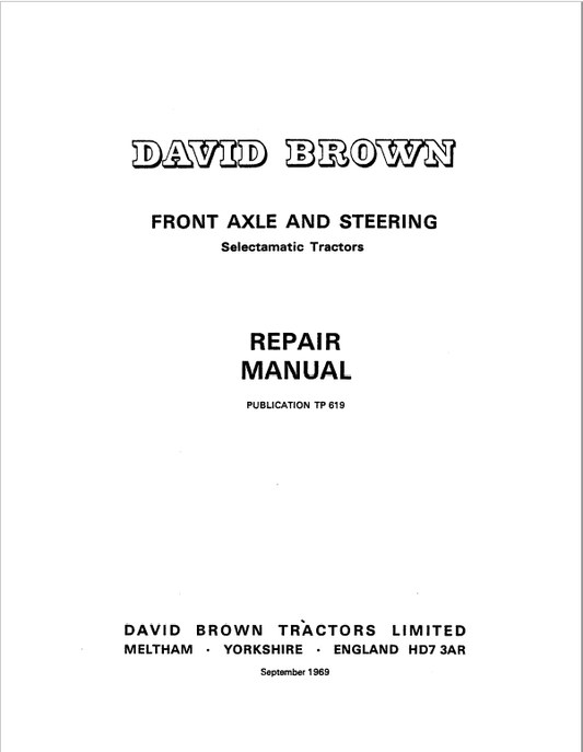 Case David Brown 770, 780, 880, 990, 1200 Implematic Tractor Service Manual Workshop Guide