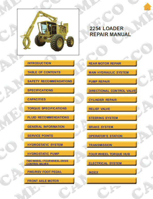 Cameco 2254 Loader Repair Service Manual Workshop Guide