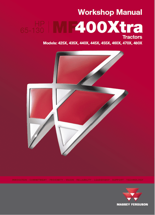 Massey Ferguson 425X, 435X, 440X, 445X, 455X Tractor Service Manual Workshop Guide